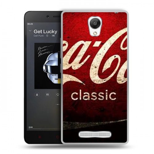 Дизайнерский силиконовый чехол для Xiaomi RedMi Note 2 Coca-cola