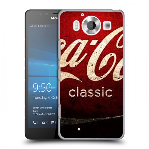 Дизайнерский пластиковый чехол для Microsoft Lumia 950 Coca-cola