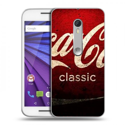 Дизайнерский пластиковый чехол для Lenovo Moto G Coca-cola