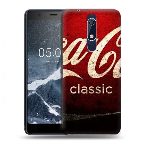 Дизайнерский пластиковый чехол для Nokia 5.1 Coca-cola