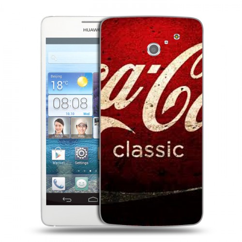 Дизайнерский пластиковый чехол для Huawei Ascend D2 Coca-cola