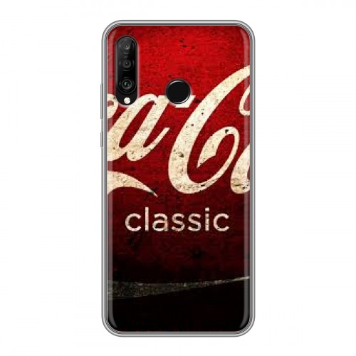 Дизайнерский силиконовый чехол для Huawei P30 Lite Coca-cola