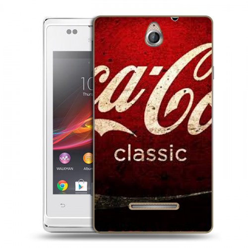 Дизайнерский пластиковый чехол для Sony Xperia E Coca-cola