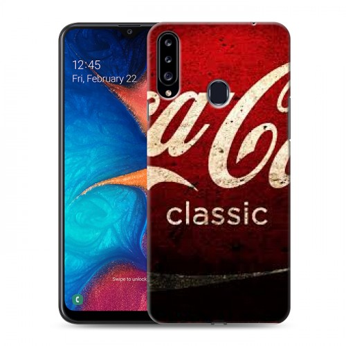 Дизайнерский пластиковый чехол для Samsung Galaxy A20s Coca-cola