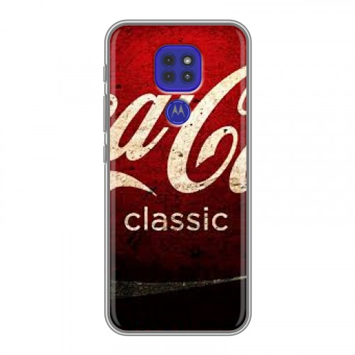 Дизайнерский силиконовый чехол для Motorola Moto G9 Play Coca-cola
