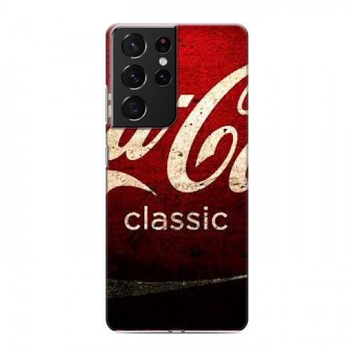 Дизайнерский пластиковый чехол для Samsung Galaxy S21 Ultra Coca-cola