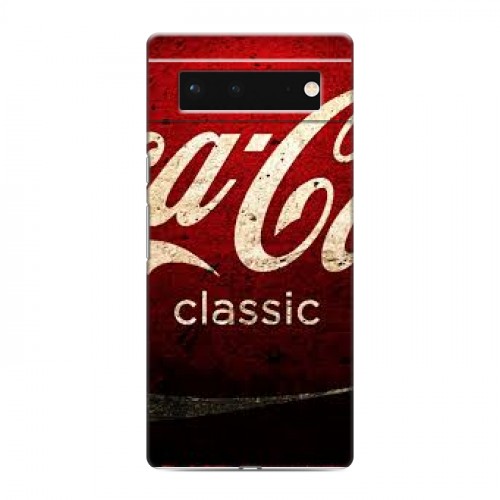 Дизайнерский силиконовый с усиленными углами чехол для Google Pixel 6 Coca-cola