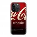 Дизайнерский силиконовый чехол для Iphone 14 Pro Coca-cola