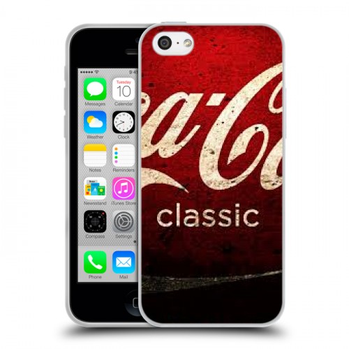 Дизайнерский пластиковый чехол для Iphone 5c Coca-cola