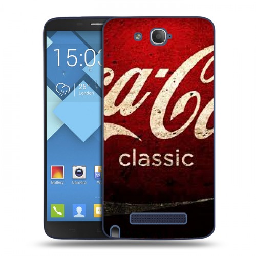 Дизайнерский пластиковый чехол для Alcatel One Touch Hero Coca-cola