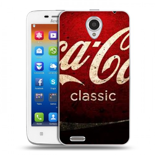 Дизайнерский пластиковый чехол для Lenovo S650 Ideaphone Coca-cola