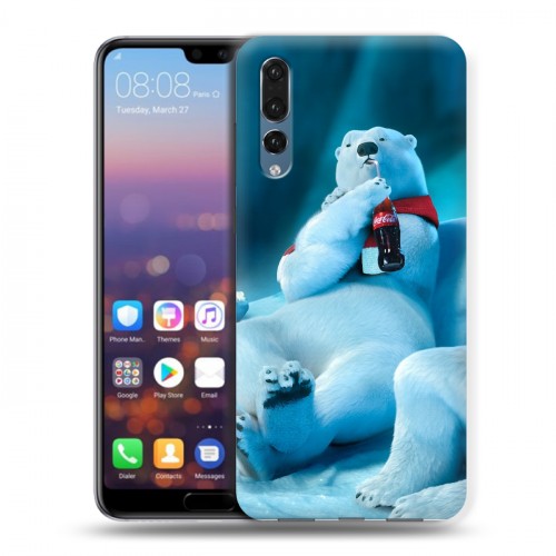 Дизайнерский силиконовый с усиленными углами чехол для Huawei P20 Pro Coca-cola