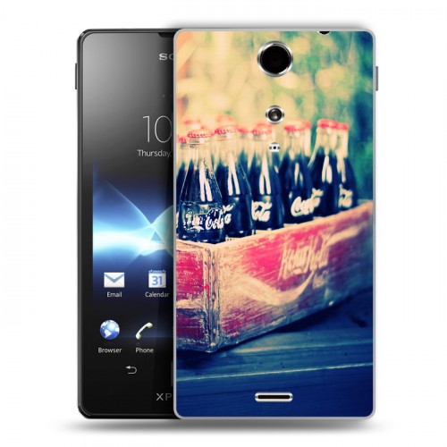 Дизайнерский пластиковый чехол для Sony Xperia TX Coca-cola