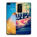 Дизайнерский силиконовый с усиленными углами чехол для Huawei P40 Coca-cola