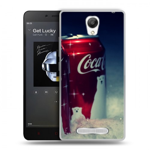 Дизайнерский силиконовый чехол для Xiaomi RedMi Note 2 Coca-cola