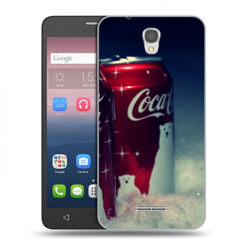 Дизайнерский силиконовый чехол для Alcatel Pop 4 Coca-cola