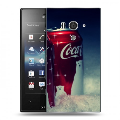 Дизайнерский пластиковый чехол для Sony Xperia acro S Coca-cola