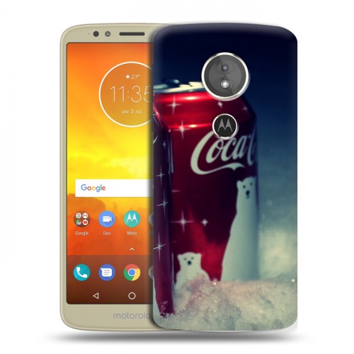 Дизайнерский пластиковый чехол для Motorola Moto E5 Coca-cola