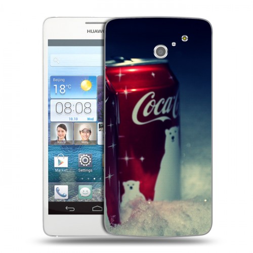 Дизайнерский пластиковый чехол для Huawei Ascend D2 Coca-cola