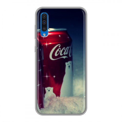 Дизайнерский силиконовый чехол для Samsung Galaxy A50 Coca-cola