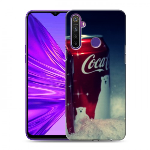 Дизайнерский силиконовый чехол для Realme 5 Coca-cola