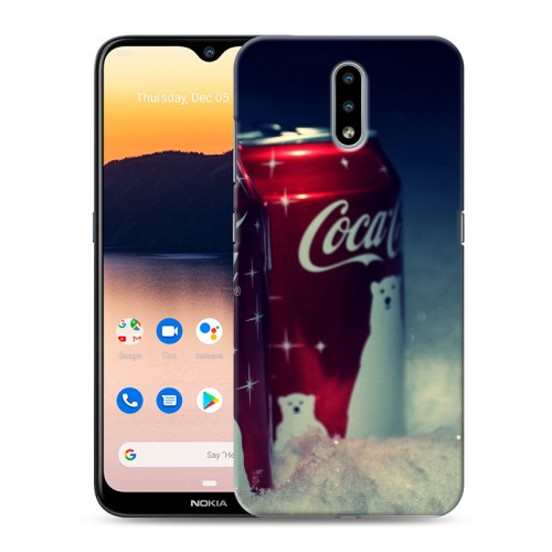 Дизайнерский силиконовый с усиленными углами чехол для Nokia 2.3 Coca-cola