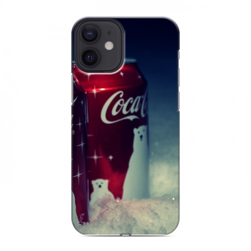 Дизайнерский силиконовый с усиленными углами чехол для Iphone 12 Mini Coca-cola