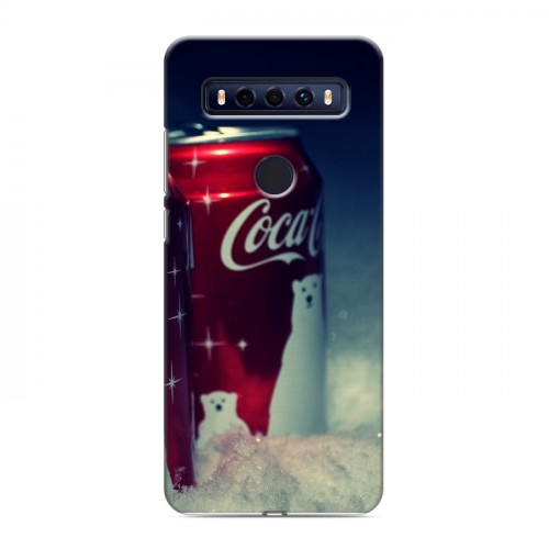Дизайнерский пластиковый чехол для TCL 10 SE Coca-cola