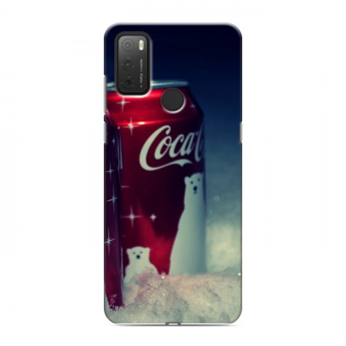 Дизайнерский силиконовый чехол для Alcatel 3L (2021) Coca-cola