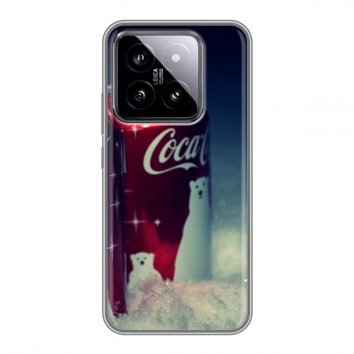 Дизайнерский силиконовый чехол для Xiaomi 14 Coca-cola