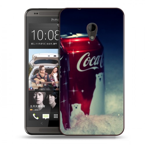 Дизайнерский силиконовый чехол для HTC Desire 700 Coca-cola