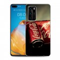 Дизайнерский силиконовый с усиленными углами чехол для Huawei P40 Coca-cola