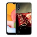 Дизайнерский силиконовый чехол для Samsung Galaxy M01 Coca-cola