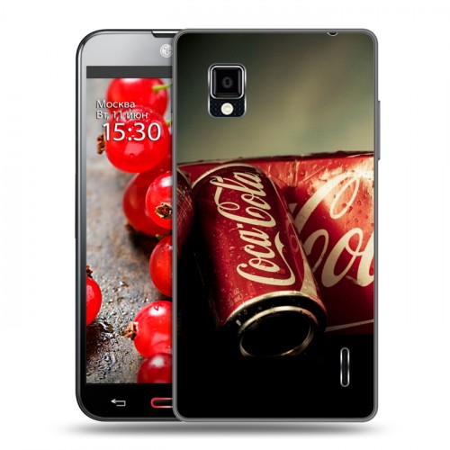 Дизайнерский пластиковый чехол для LG Optimus G Coca-cola