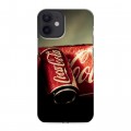 Дизайнерский силиконовый с усиленными углами чехол для Iphone 12 Mini Coca-cola