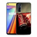 Дизайнерский силиконовый с усиленными углами чехол для Realme 7 Coca-cola