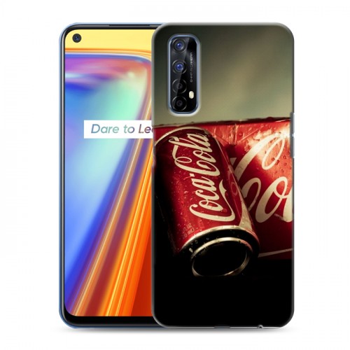 Дизайнерский силиконовый с усиленными углами чехол для Realme 7 Coca-cola