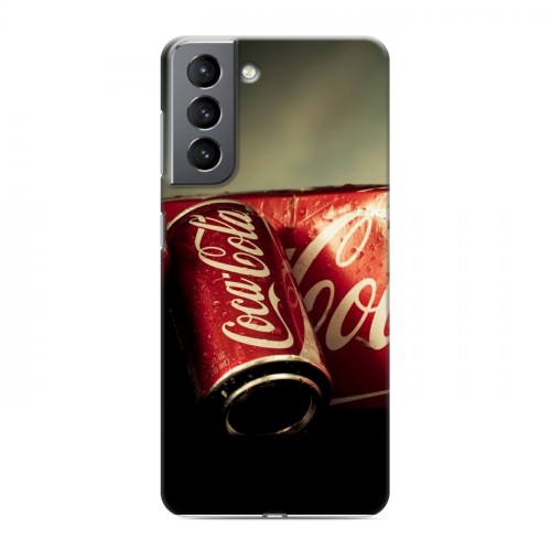 Дизайнерский пластиковый чехол для Samsung Galaxy S21 Coca-cola