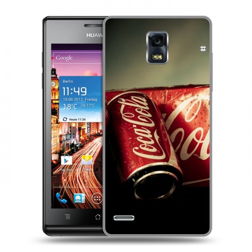 Дизайнерский пластиковый чехол для Huawei Ascend P1 Coca-cola