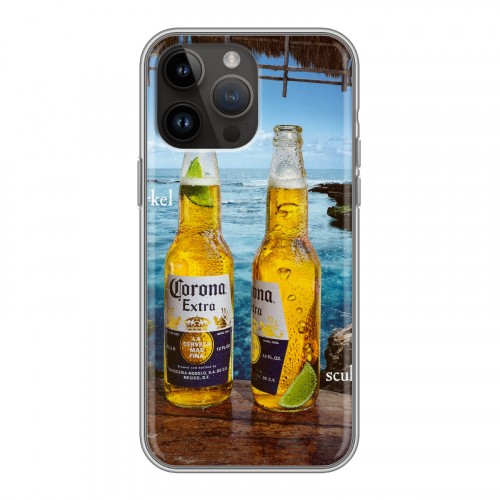 Дизайнерский силиконовый с усиленными углами чехол для Iphone 14 Pro Max Corona