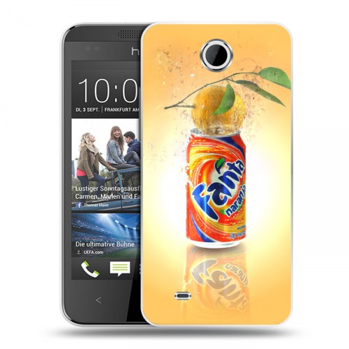 Дизайнерский пластиковый чехол для HTC Desire 300 Fanta