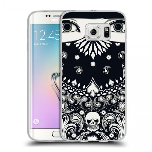 Дизайнерский пластиковый чехол для Samsung Galaxy S6 Edge Маски Black White