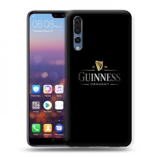 Дизайнерский силиконовый с усиленными углами чехол для Huawei P20 Pro Guinness