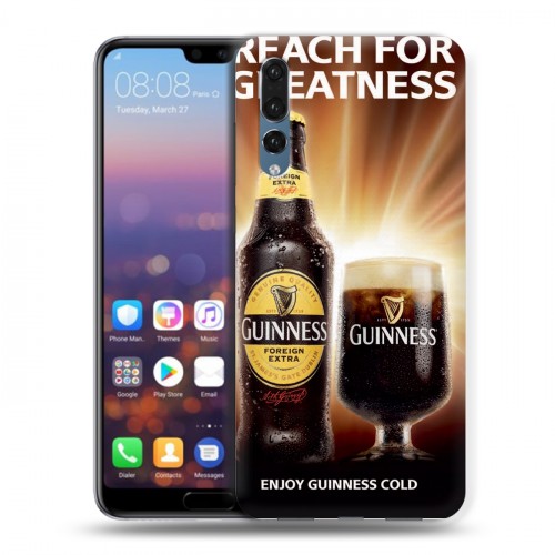 Дизайнерский силиконовый с усиленными углами чехол для Huawei P20 Pro Guinness