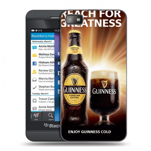 Дизайнерский пластиковый чехол для BlackBerry Z10 Guinness
