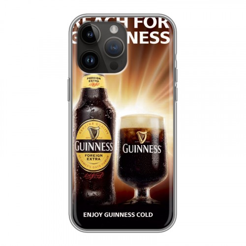 Дизайнерский силиконовый с усиленными углами чехол для Iphone 14 Pro Max Guinness