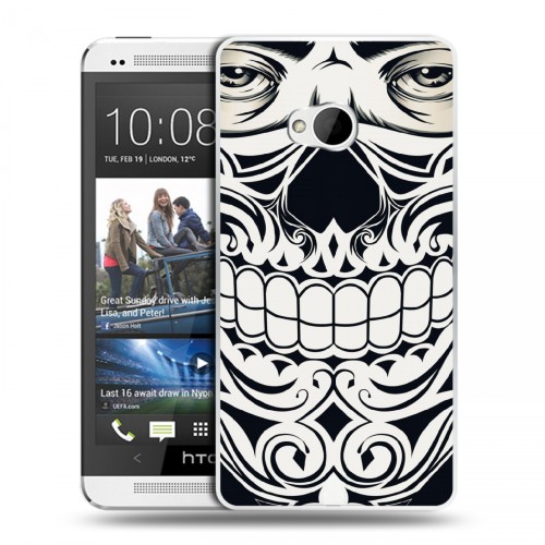 Дизайнерский пластиковый чехол для HTC One (M7) Dual SIM Маски Black White