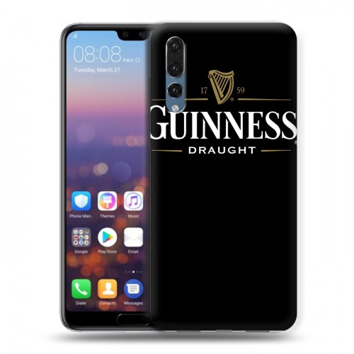 Дизайнерский силиконовый с усиленными углами чехол для Huawei P20 Pro Guinness