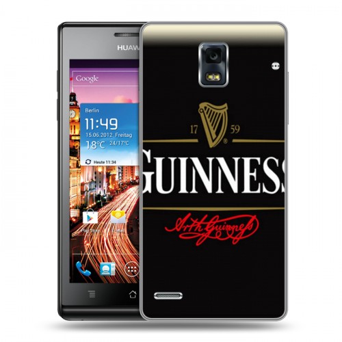 Дизайнерский пластиковый чехол для Huawei Ascend P1 Guinness