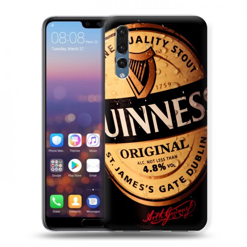 Дизайнерский силиконовый с усиленными углами чехол для Huawei P20 Pro Guinness